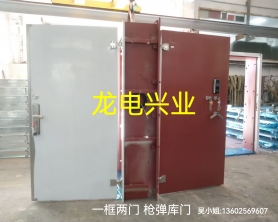 湛江某部庫房 8套槍彈庫防爆門  外門槍庫門，內(nèi)門不銹鋼防盜門，一框兩門做法 