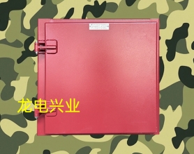 桂林灌陽某部庫房 兵器室防護門  密閉通風窗制作完成 ，鐵紅色，配置機械密碼鎖+C級機械鎖二把