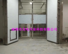 浙江某押鈔公司雙開B級金庫門中門 安裝驗收完畢，功能：抗震8度；氣密性（防煙）6級；耐火性能4小時